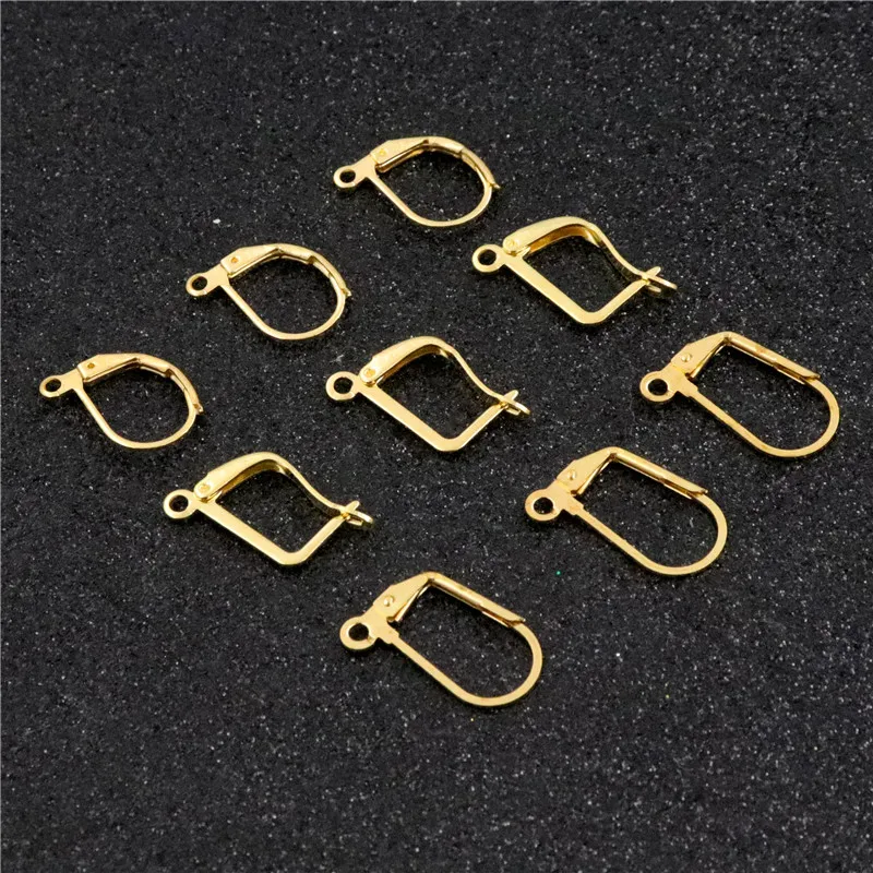 100pcs Ear Wire Base Settings Connectors Gold Color French Earring Hooks For Jewelry Making DIY Jewelry Accessories Wholesale