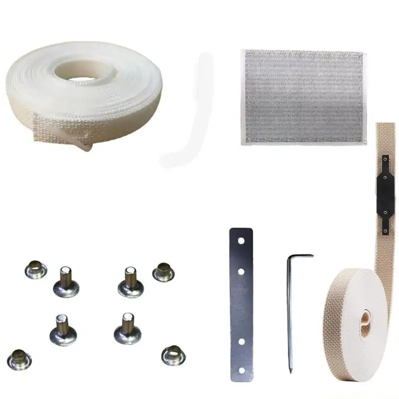 QX2E Window Blind Service Set with White Band, Adhesive Backing and Fastening Hardware for Shade Repair and Routine Maintenance