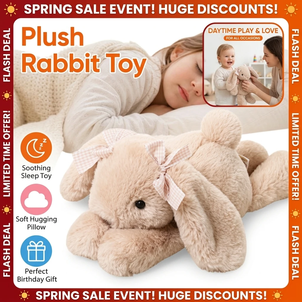 35cm New Simulated Shy Rabbit Doll Stuffed Plush Toy Cartoon Anime Cute Pillow Children's Birthday Gift Fun Doll