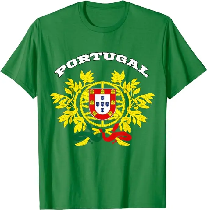 Portugal Flag | Portuguese T-Shirt Coat of Arms Tee Flag Souvenir Gift Lisbon Outfit Portugal Soccer Ball Shirts Futbol Clothes