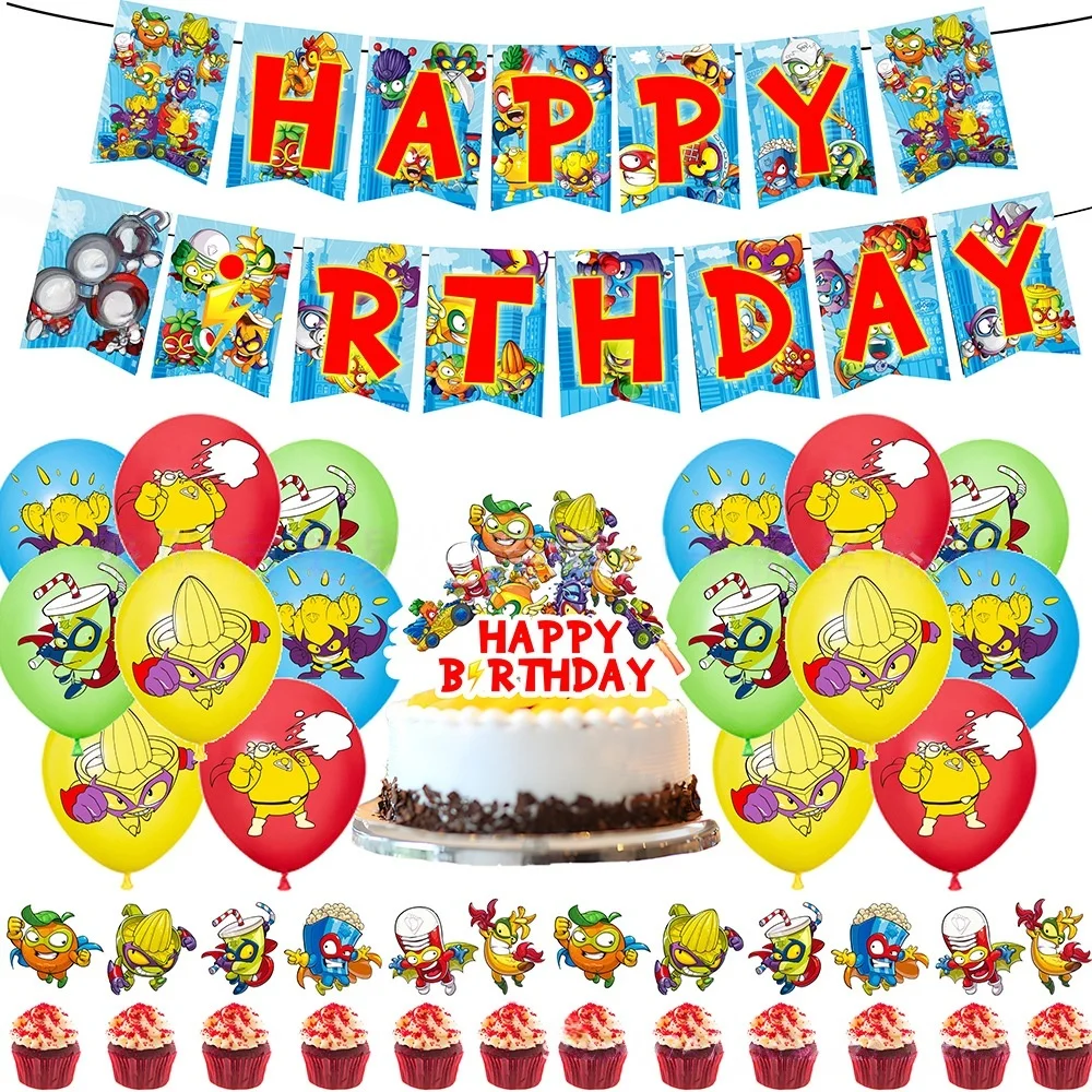 Superthings Theme Birthday Party Decoration Superzings Number Balloons Backdrop Cake Toppers Party Supplies Baby Shower Gifts view 5
