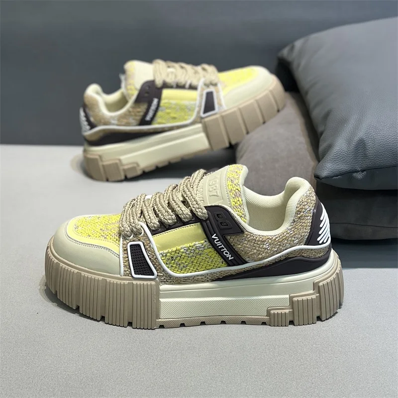 

Осень/зима, роскошные легкие новые уличные кроссовки, модная комбинация повседневной и спортивной обуви на толстой подошве