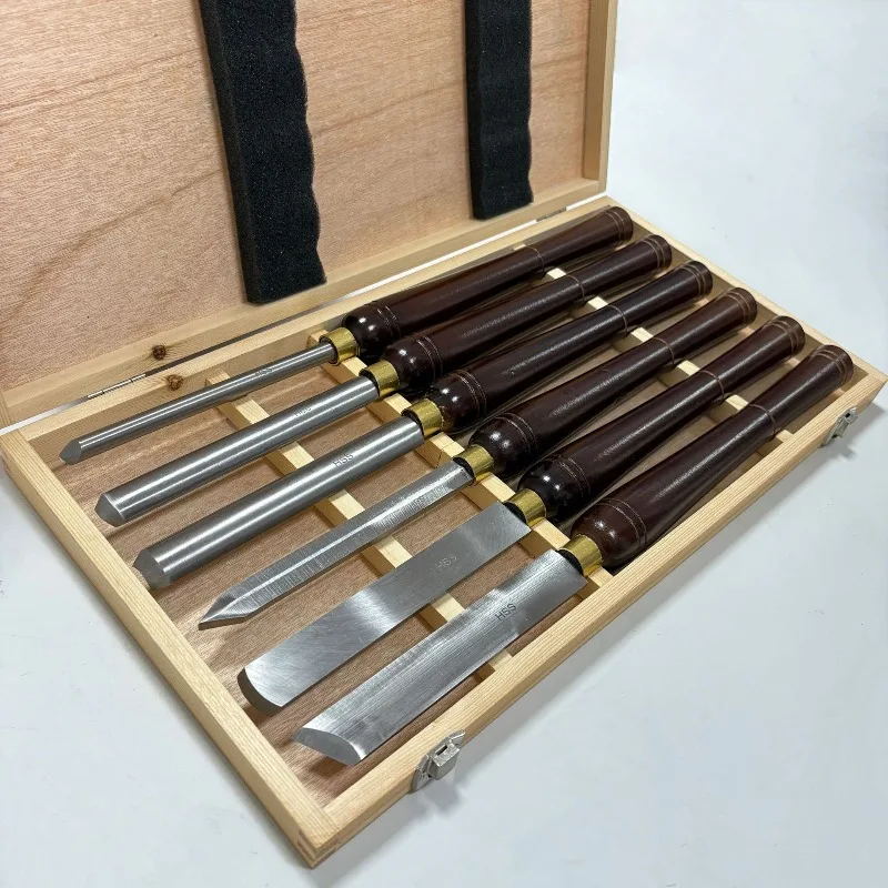 6PCS High-grade Woodworking Turning Tool Wooden Spinning Hand-held Turning Tool Turning Wooden Chisel Lathe
