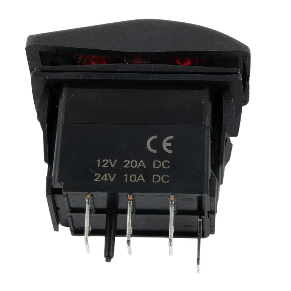 Waterproof Momentary On/Off/On DPDT Rocker Switch With Bright Red LED Indicator Ideal For Marine And Off Road Applications