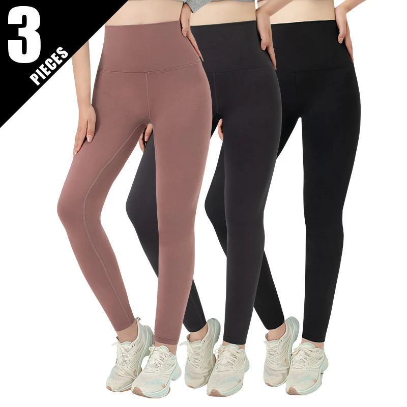 

1/3 Piece Set Of Women's Slim Fit High Waisted Shark Pants For Autumn/Winter Warm Leggings For Teenagers And Girls Sports Pants