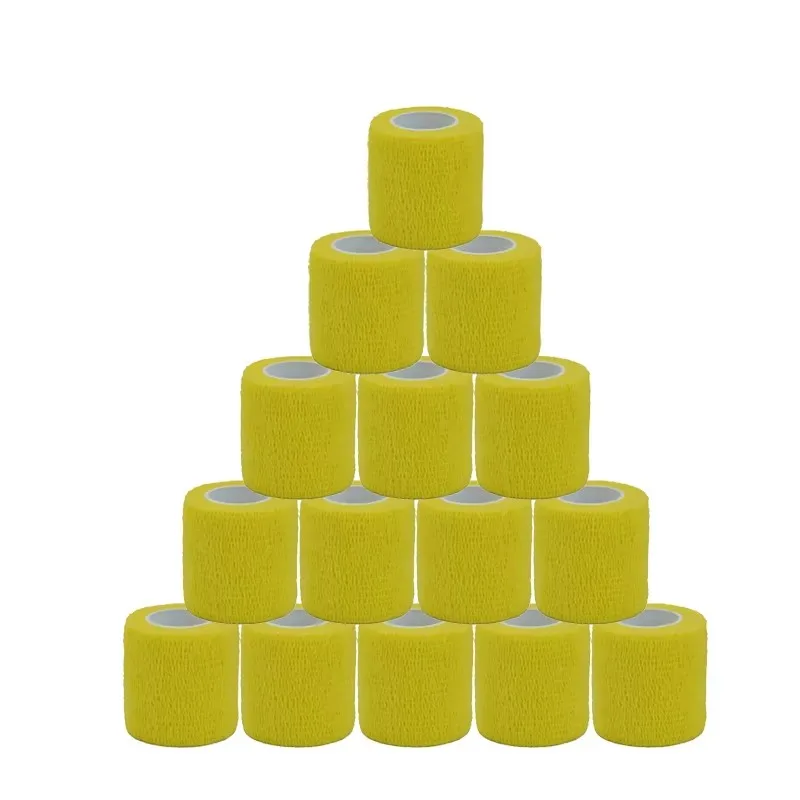 6Pcs Yellow Sport Self Adhesive Elastic Bandage Wrap Tape Elastoplast For Knee Support Pads Finger Ankle Palm
