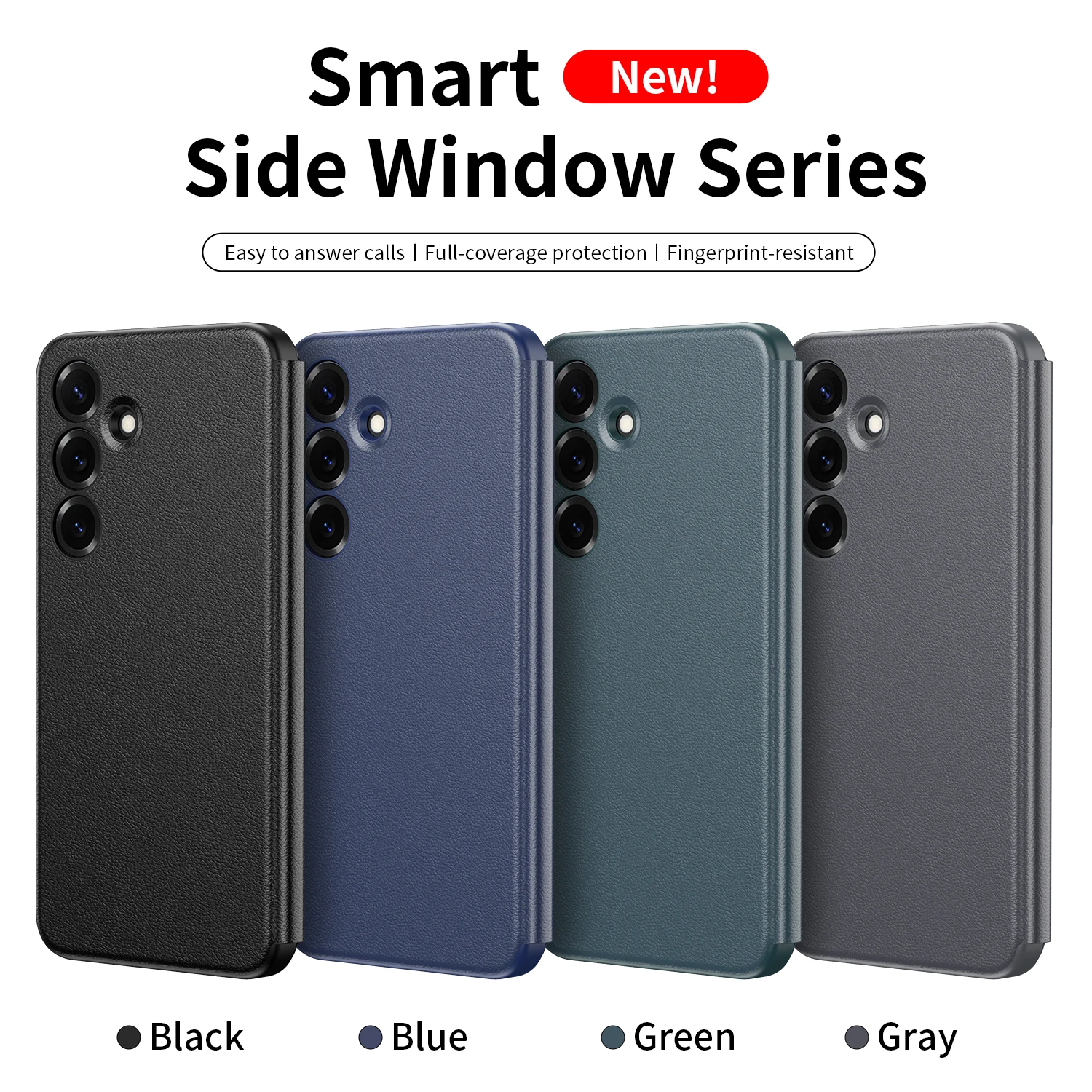 S25FE ,Smart Side Window S-View Premium PU Leather Case For Samsung Galaxy S25 FE , Luxury Flip Cover Protectives Skins Shell