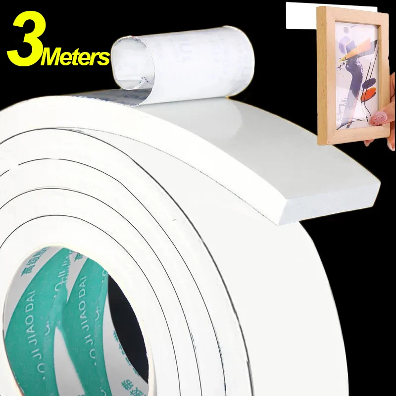 300cm Sponge Foam Double Sided Tapes Anti-collision Door Window Sealing Tape Waterproof Bathroom Shower Sink Bath Sealing Strips