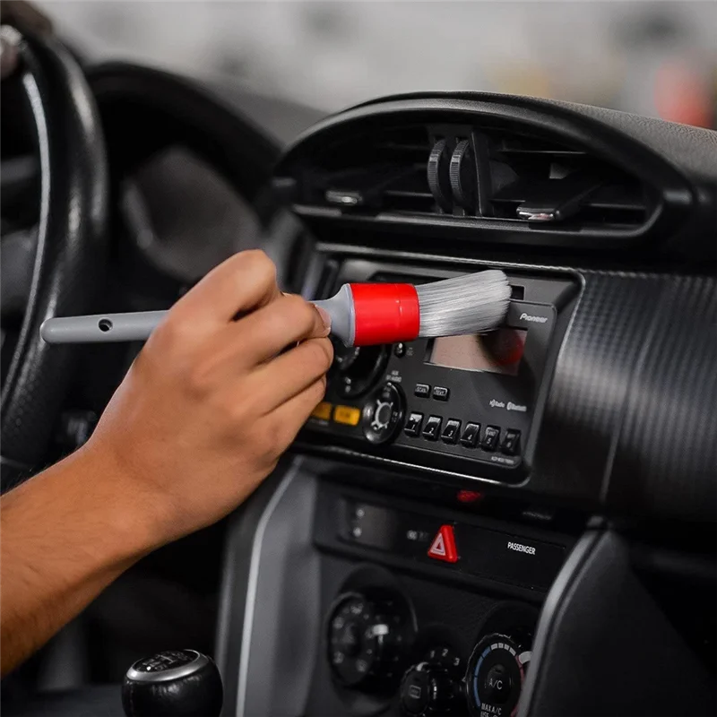 Супермягкие синтетические щетки для детализации, ручка для колес, шин, моторного отсека, кожаных сидений, дверных панелей