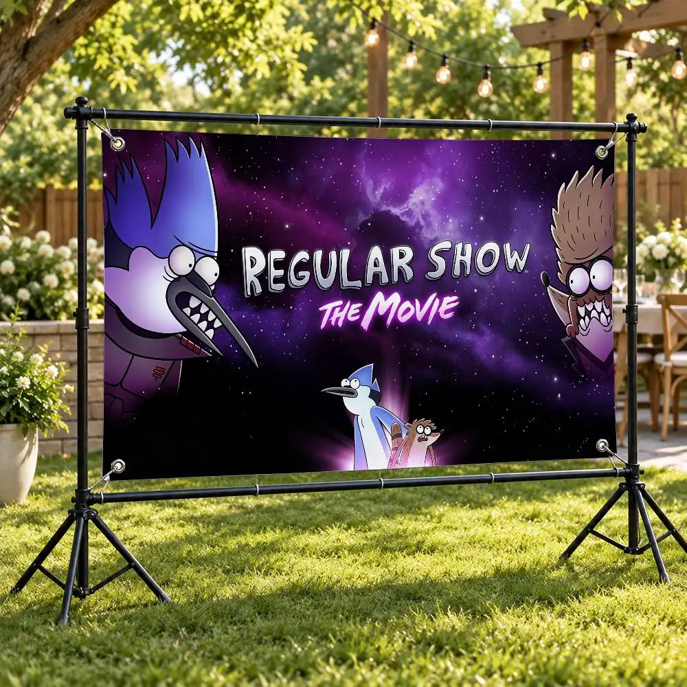 Animated Series Regular Show Aesthetic Wall Tapestry Flag Printed Wall Hanging Living Room Party Outdoor Decor