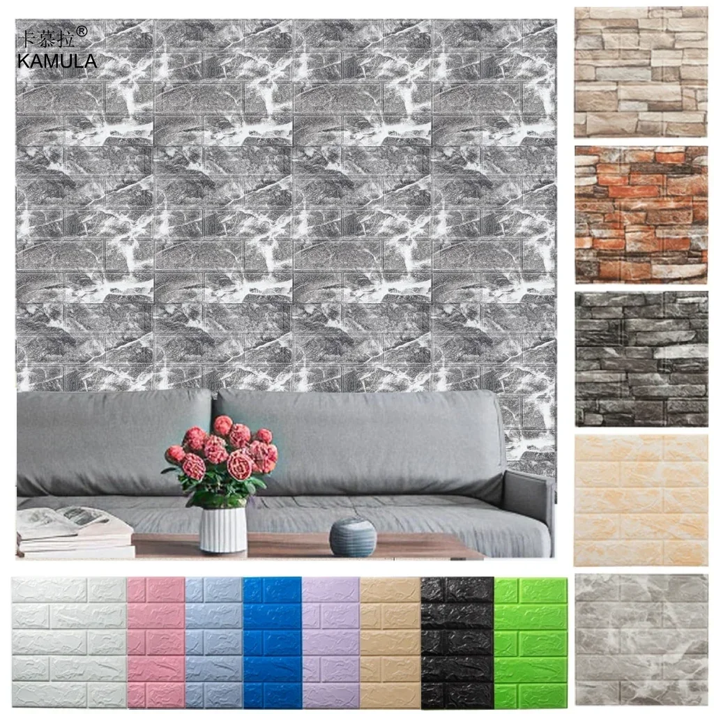 3D Faux Brick Peel and Stick Wall Panels Self Adhesive Foam Decorative Wall Stickers for Living Room Bedroom Bathroom Home Decor