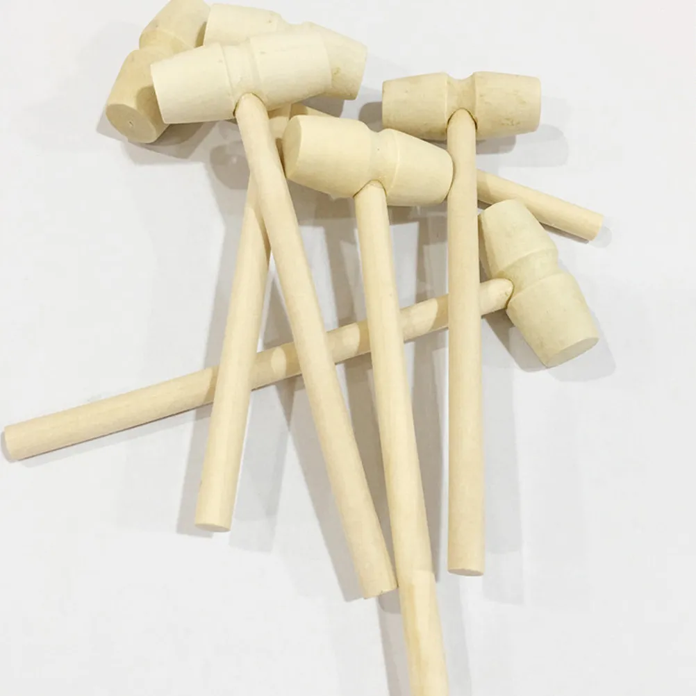 

15Pcs Mini Wooden Hammer Natural Wood Lightweight Portable Smooth Surface Safe for Kids Cake Decorating DIY Easter Egg Crafting