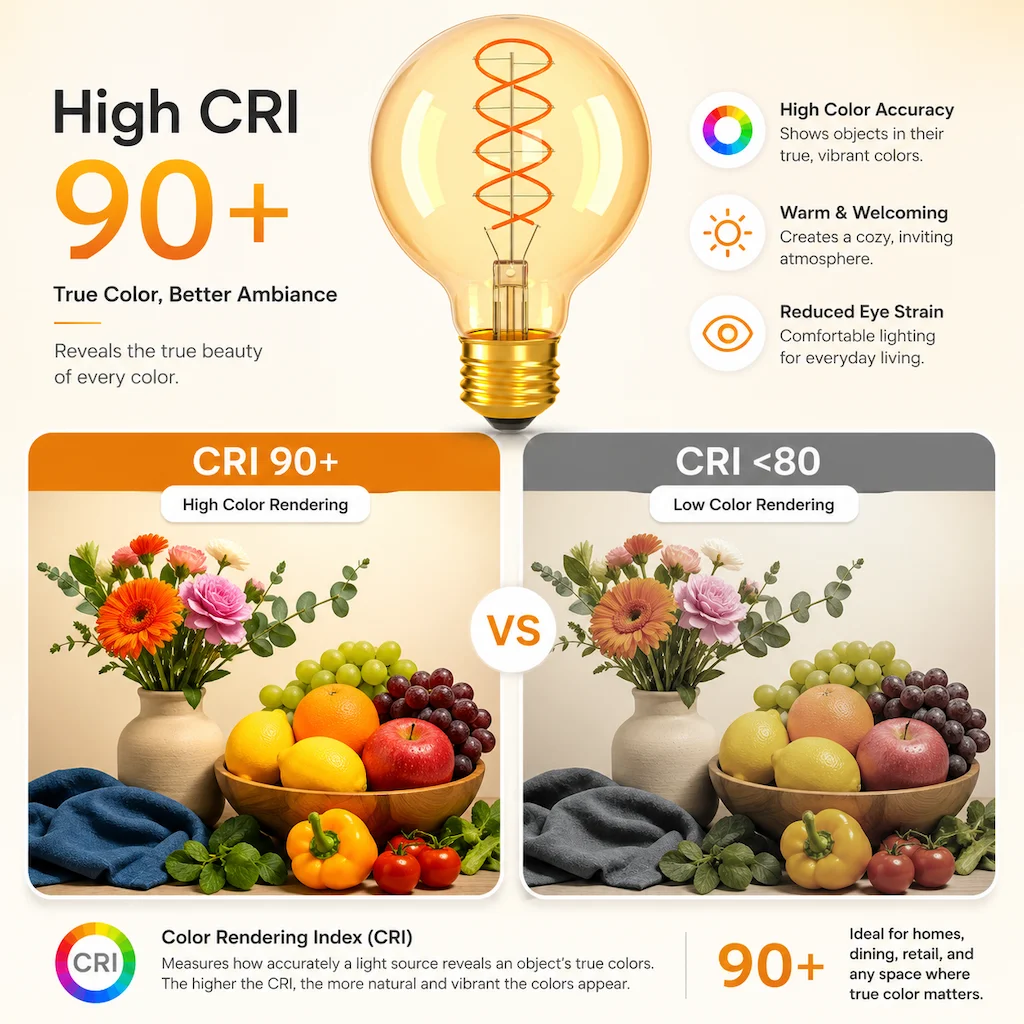 G80 Spiral Filament Edison LED Globe Bulb E27 4W 2700K