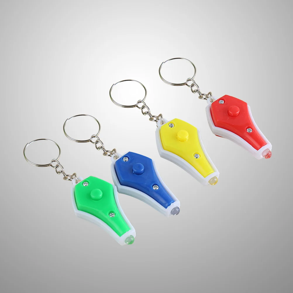 

4 Pcs Keychain LED Keychain Portable Mini Keyring with Money (Random Color) bulb keyring light keychain