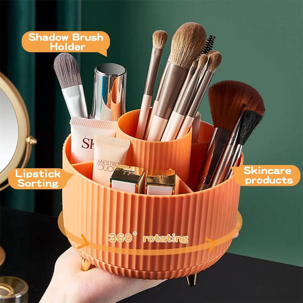 360° Rotate Makeup Brush Holder Organizer, Makeup Organizers Countertop, Makeup Organization and Skincare Storage for Vanity