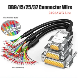 DB9 DB15 DB25 DB37 Connector Line with Number Tube 9/15/25/37 Pin Terminal Wire DB37/25/15 Serial/Parallel Port Connecting Cord