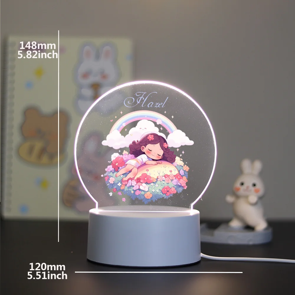 1. Customized display decoration night light The little girl in her sleep Pattern Acrylic LED Night Light 3D Touch LED Night Li
