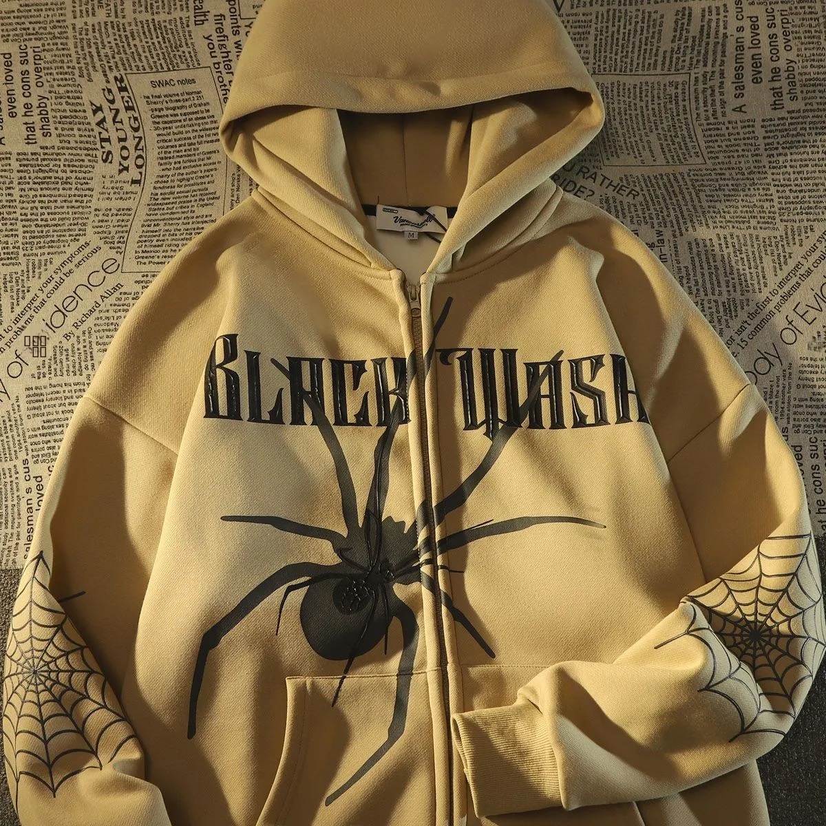 

Американская ретро-куртка с молнией-пауком, осенне-зимняя, новая, большие размеры, 300 Pou, модный бренд, парная толстовка