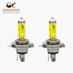 Ampoules halogènes de voiture, phares antibrouillard automatiques, lumières jaunes, lumière de sauna, H4, 9003, HB2, 12V, 60 W, 55W, P43T, 2 pièces