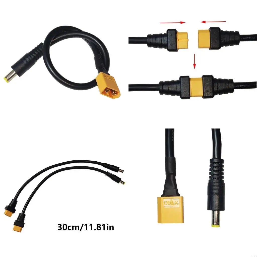 27RA 30CM DC5521 5521 to XT60 Conversion Cable for Electronics OD5.5mm Power Cord