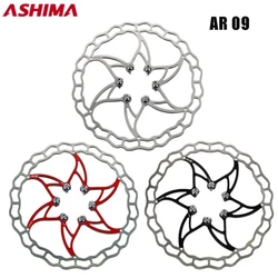 ASHIMA ARO 09 Disc Brake Mountain Road Bike Rotor Stainless Alutra-Light 140MM/160MM/180MM 6 Bolts Rotor Bicycle Accessories