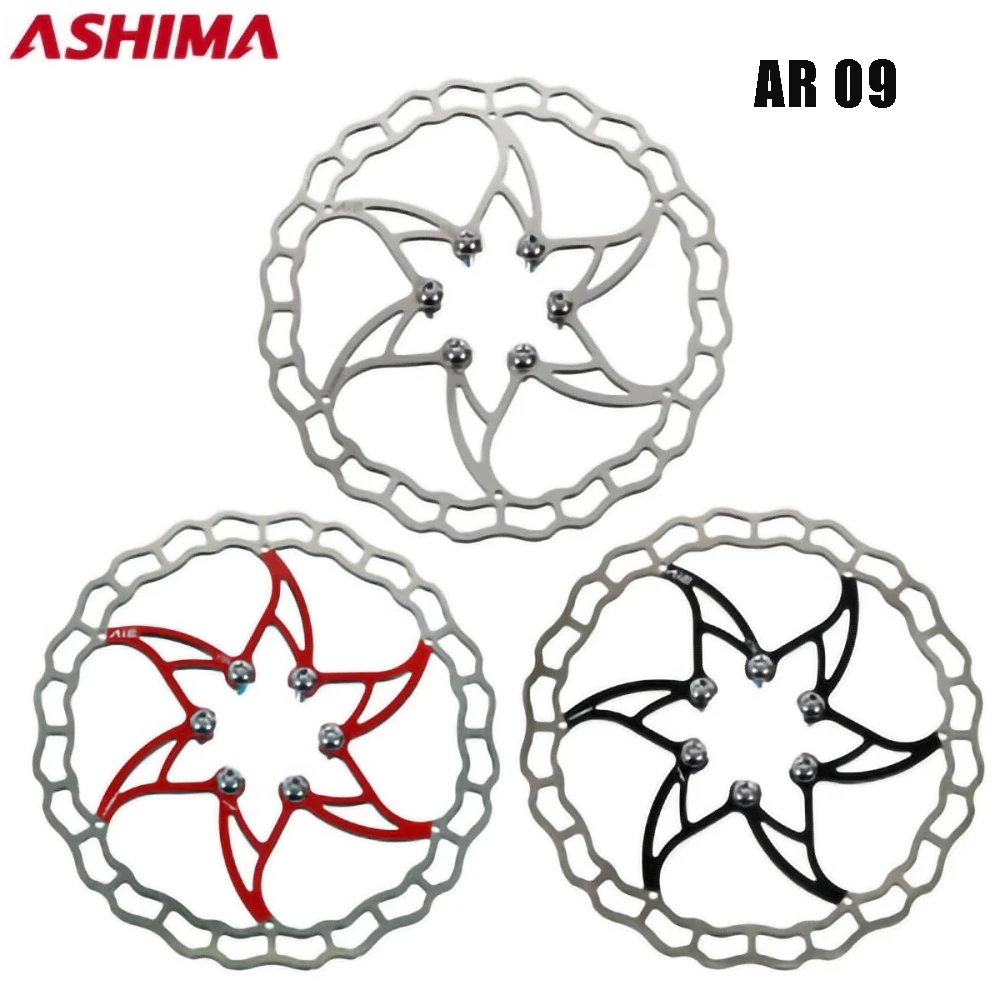 ASHIMA ARO 09 hamulec tarczowy do roweru szosowego i górskiego wirnik ze stali nierdzewnej Alutra-Light 140 MM/160 MM/180 MM 6 śrub wirnik akcesoria rowerowe