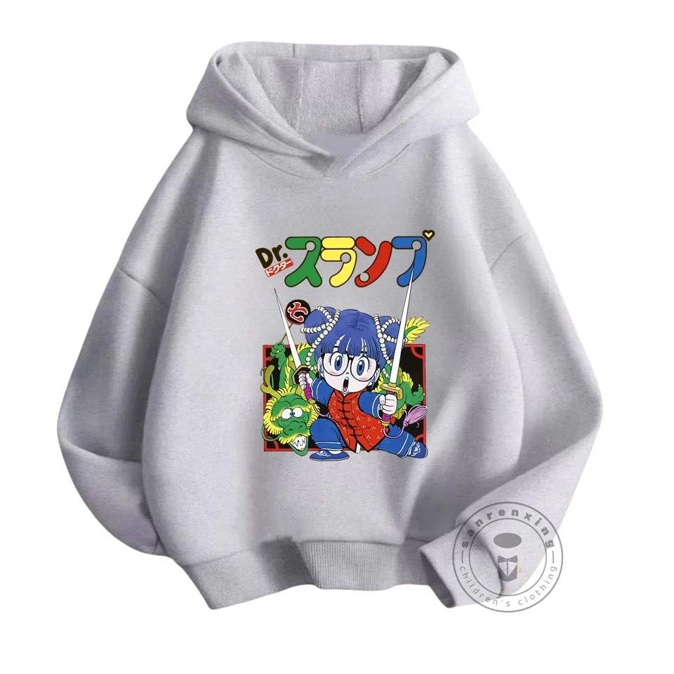 New Fall 2024 Anime Dr.Slump Arale Angel Wings Cute Cartoon Kids Hoodies Baby Boys Girls Sweatshirts Children Pullover Clothes