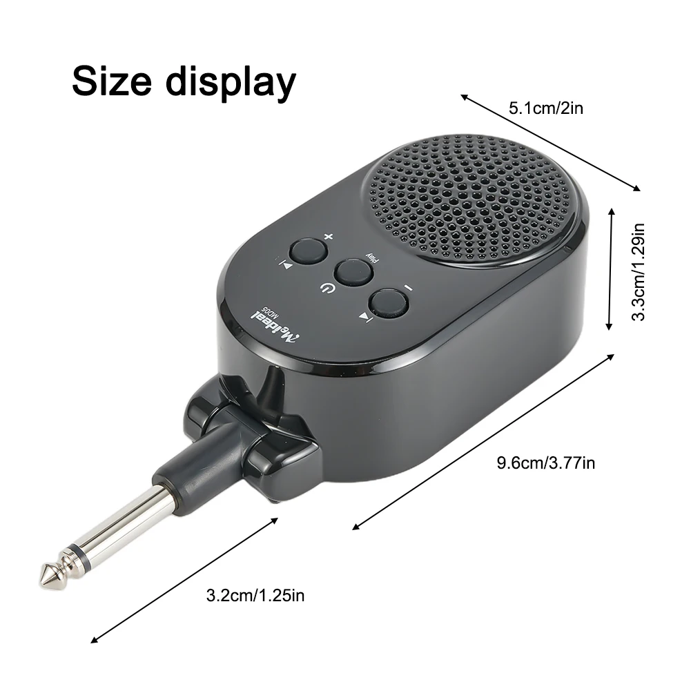 Rechargeable Mini Guitar with 6 35mm Input Perfect for Electric Guitar and Bass Compact Size for Easy Carrying