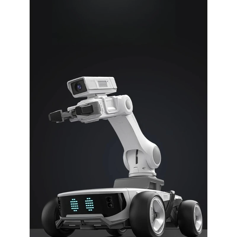 Full-scale artificial intelligence robotic arm obstacle avoidance robot cargo camera remote control car black technology