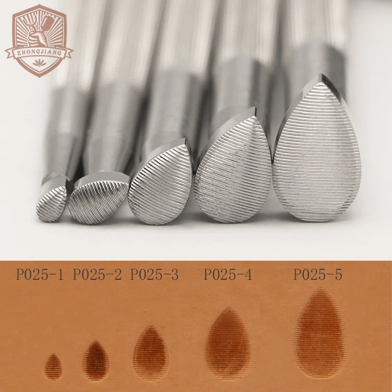 Leather Work Stamping Tool Horizontal Thumbprint Checkered P025 Carving Leather Craft Zhongjiang 304 Stainless streel Stamps