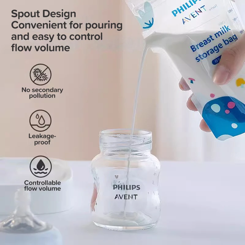 Avent saco de armazenamento de leite materno 200ml sacos de armazenamento de leite amamentação para refrigeração e preservação de leite materno, 30 peças