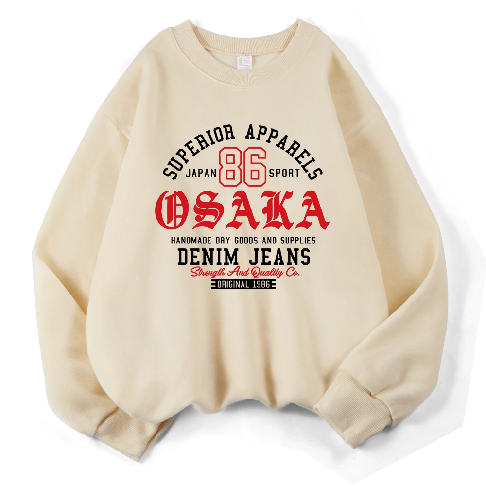 Giappone Sport Forze e Qualily Stampe Felpa da donna O-Collo Felpa con cappuccio casual in pile sciolto Top caldi Abiti comodi invernali