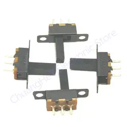 Toggle Switch 5V 0.3A Mini Size Black SPDT Slide Switch for Small DIY Power Electronic 3PIN 1P2T Slide Switch Handle high 10mm