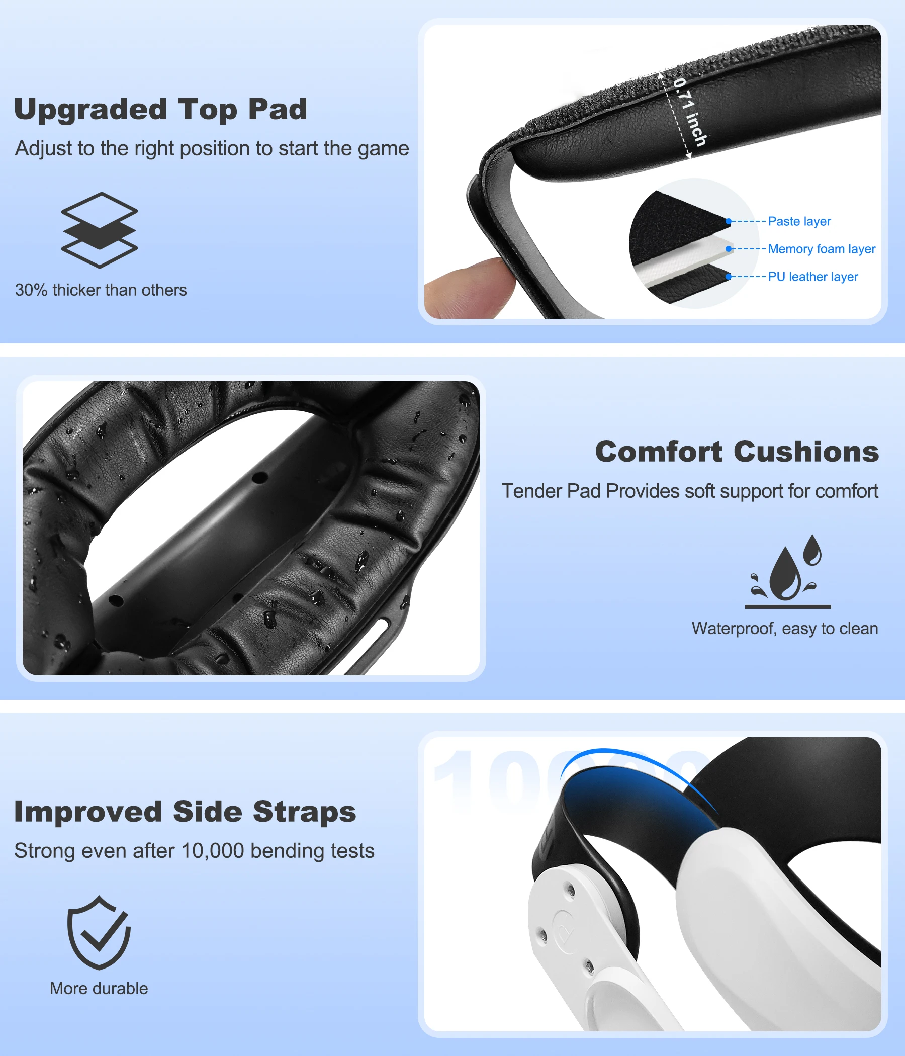 BEBONCOOL メタクエスト 2/3/3S VR エリートストラップ用高度な調節可能なヘッドストラップ – 精密フィット、快適なデザイン、クイックリリースヒンジ