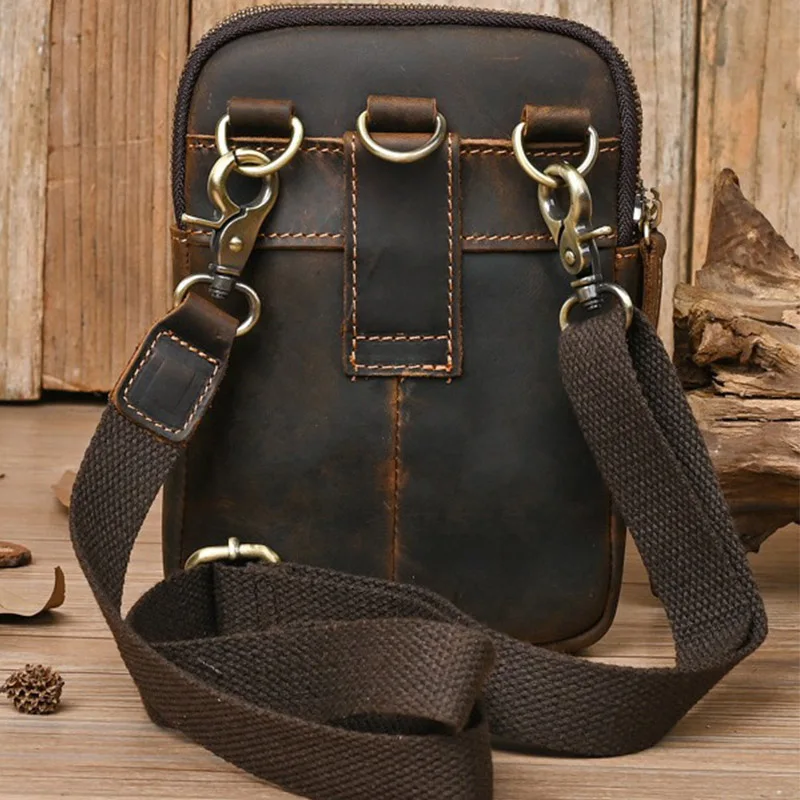 Chic Men Waist Packs Fashion Shoulder Wallets Genuine Cowhide Leather Purse High Quality Waist Pouch Phone Bags Bolsa de hombre