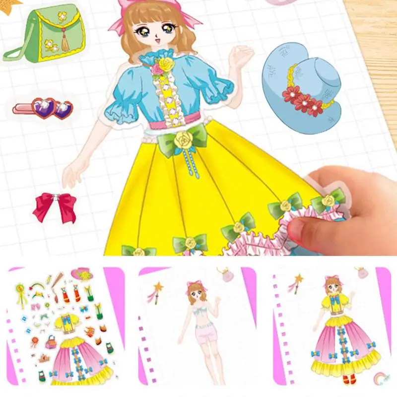 Kit de acuarela de bolsillo, pintura para niños, vestido de cien cambios, arte de princesa, Kit de manualidades de papel, juguetes para niños, artes y manualidades para niños