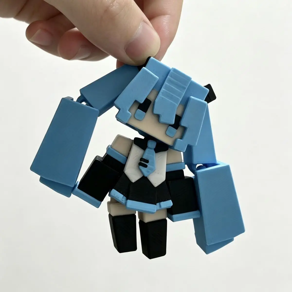 Hatsune Miku cube pendant bag charm keychain, cute cartoon fun figure for decorating student backpacks, a gift for friends view 2