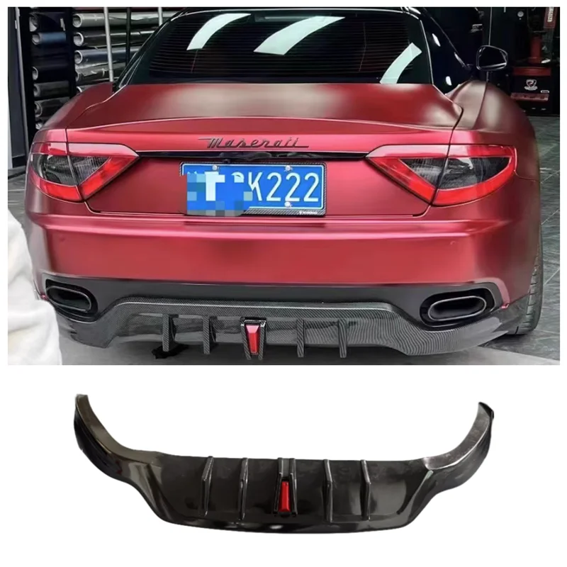 

For Maserati GT GTS 2007-2015（With Lamp）High Quality ABS Black Trunk Bumper Rear Diffuser Spoiler Exhaust Protector Cover