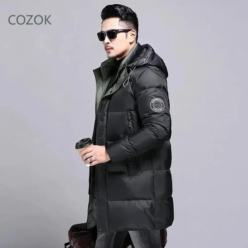 Warme Winter Donsjassen Herenjack 2025 Lange Designerkleding Luxe 90 Procent Ganzenvulling Casual Windbrea Met Capuchon