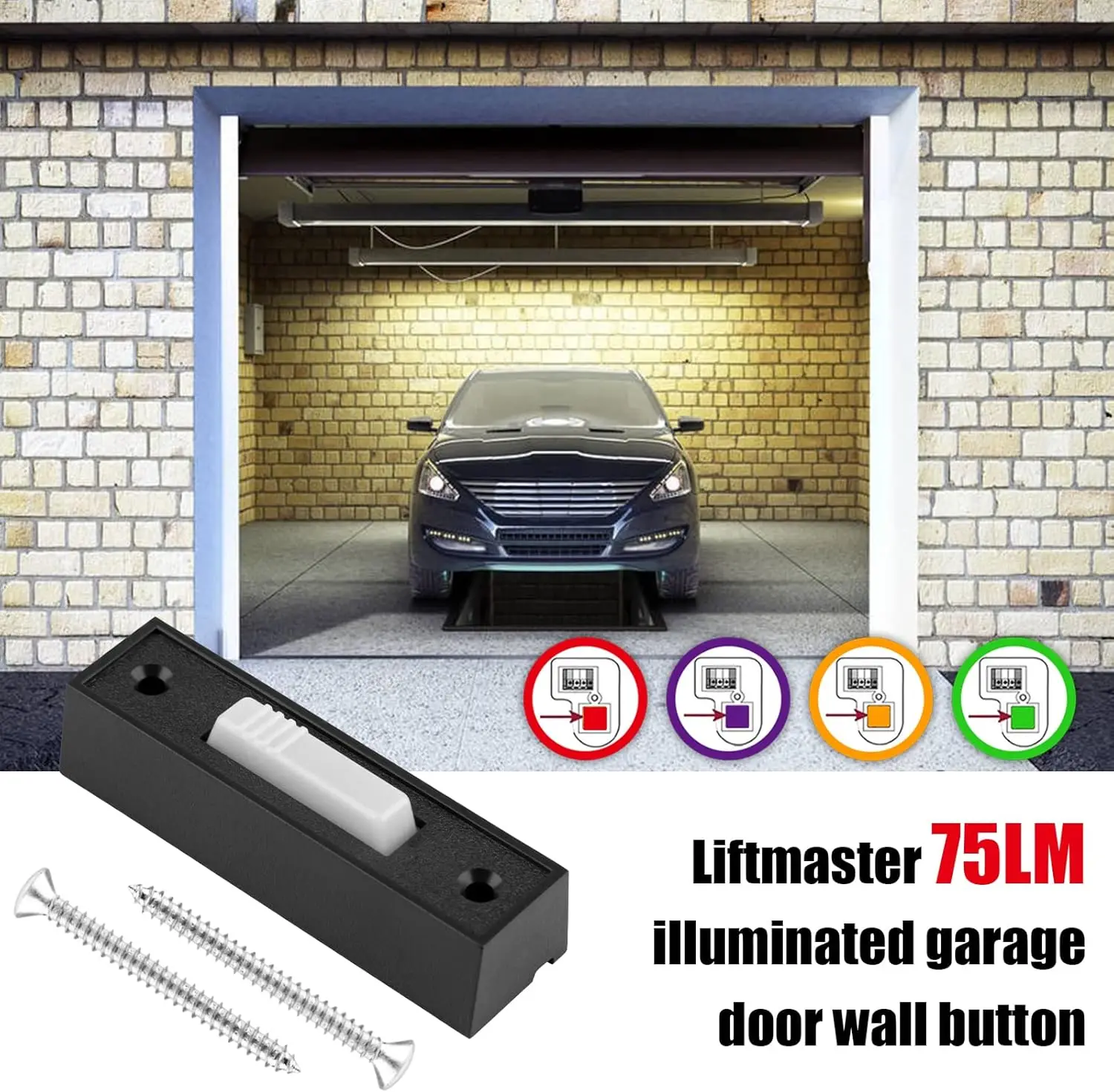 العالمي فتحت باب المرآب سلك التبديل استبدال مع مضيئة السلكية المرآب دفع جرس الباب زر ل LIFTMASTER 75LM