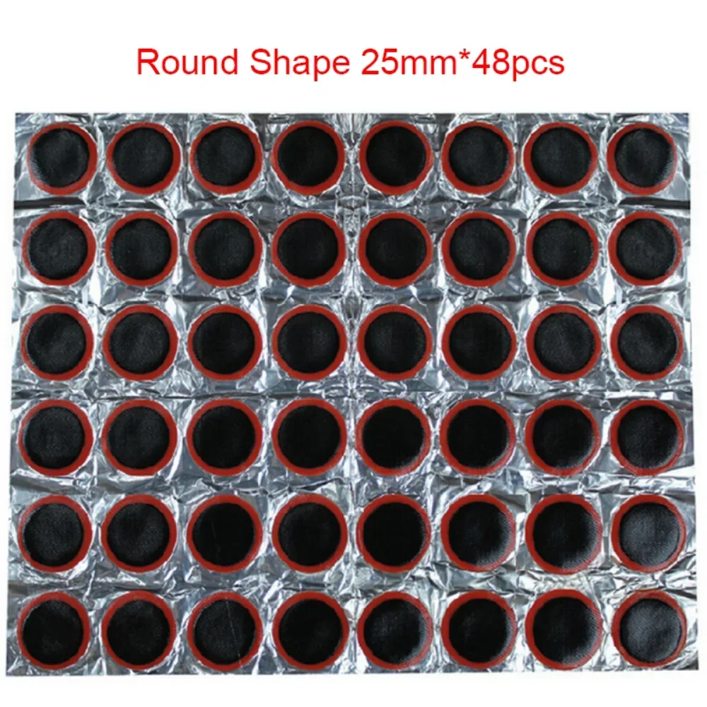 48pcs Rubber Puncture Patches Bicycle Tire Tyre Tube Repair Bicycle Inner Tube Cycle Patch Kit No Glue Puncture Repair Tools