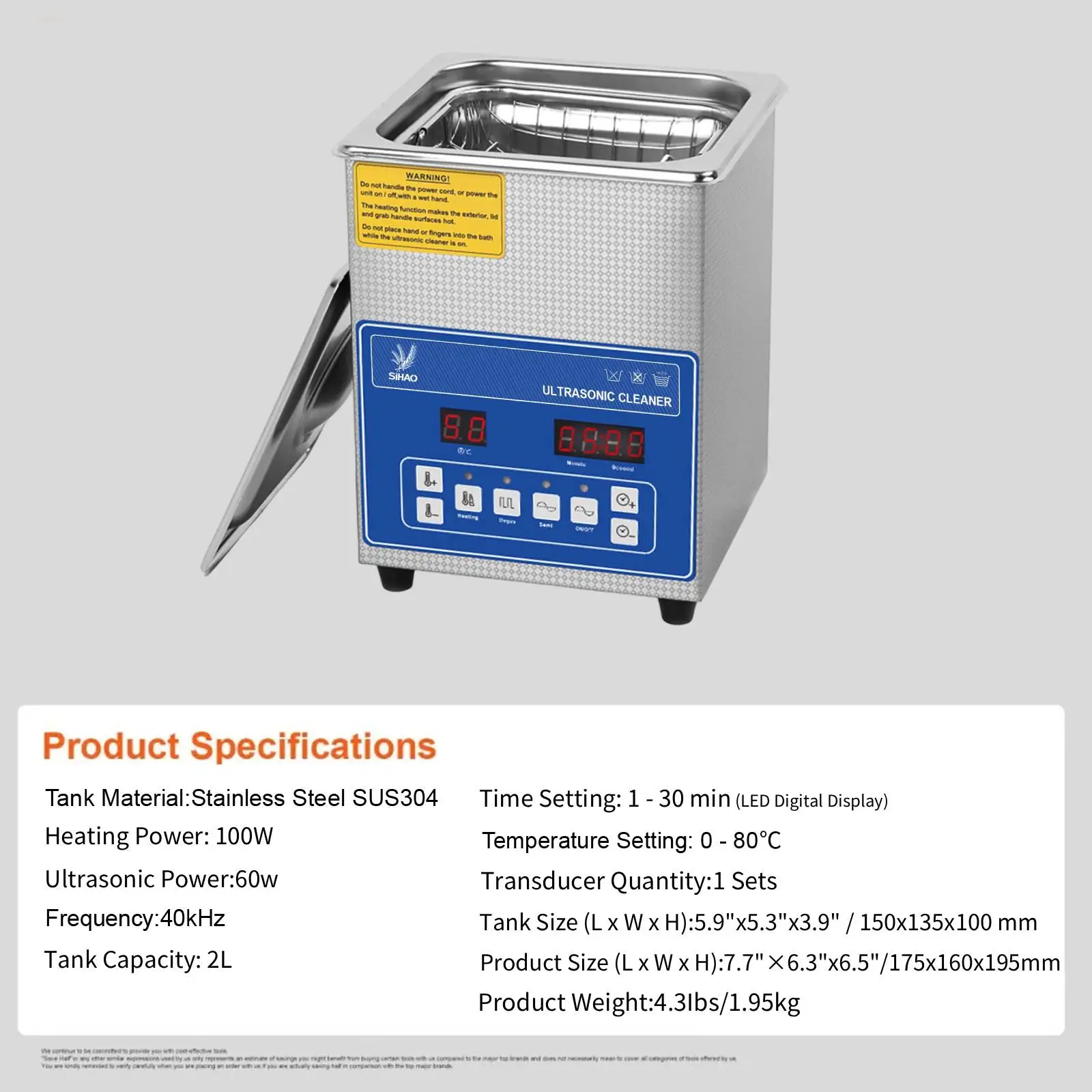 Ultrasone reiniger voor thuis 1.3L-30L draagbare multifunctionele echografiemachine voor veelzijdige en efficiënte reiniging van huishoudelijke apparaten