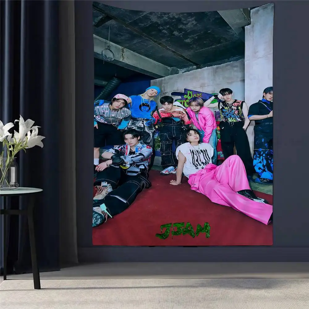 

KPOP S-Stray K-Kids DIY Wall Tapestry For Living Room Home Dorm Decor Wall Art Decor