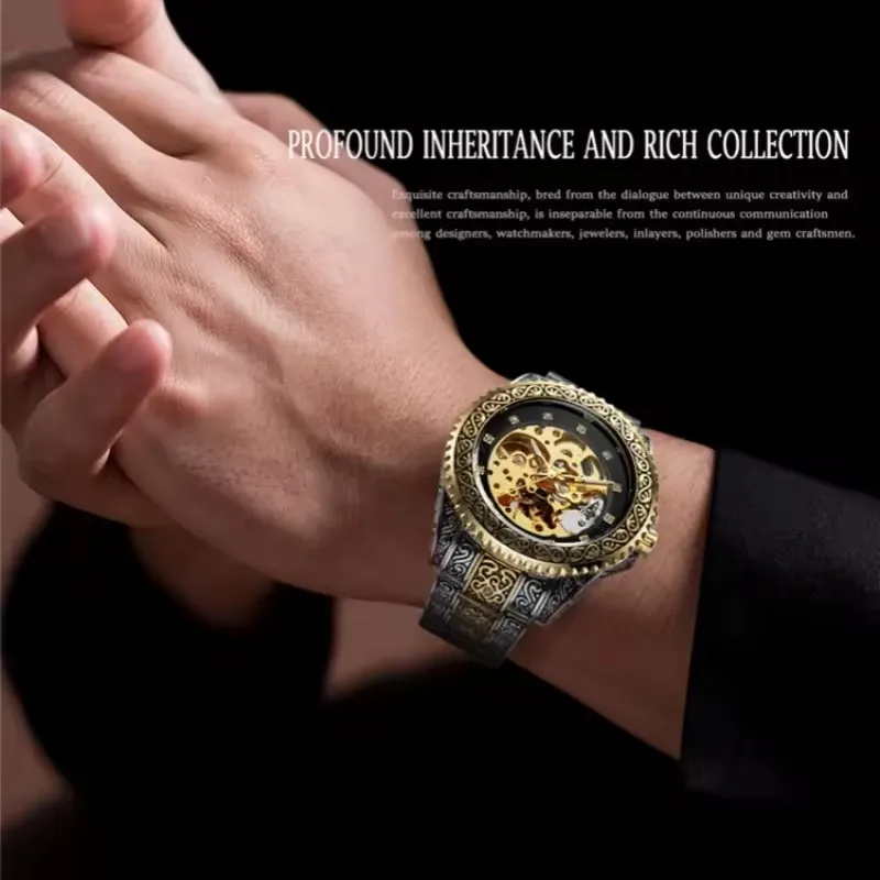 FORSINING 378B мужские автоматические механические часы со скелетом, ночник, золотые и серебряные, модные мужские роскошные часы в подарок