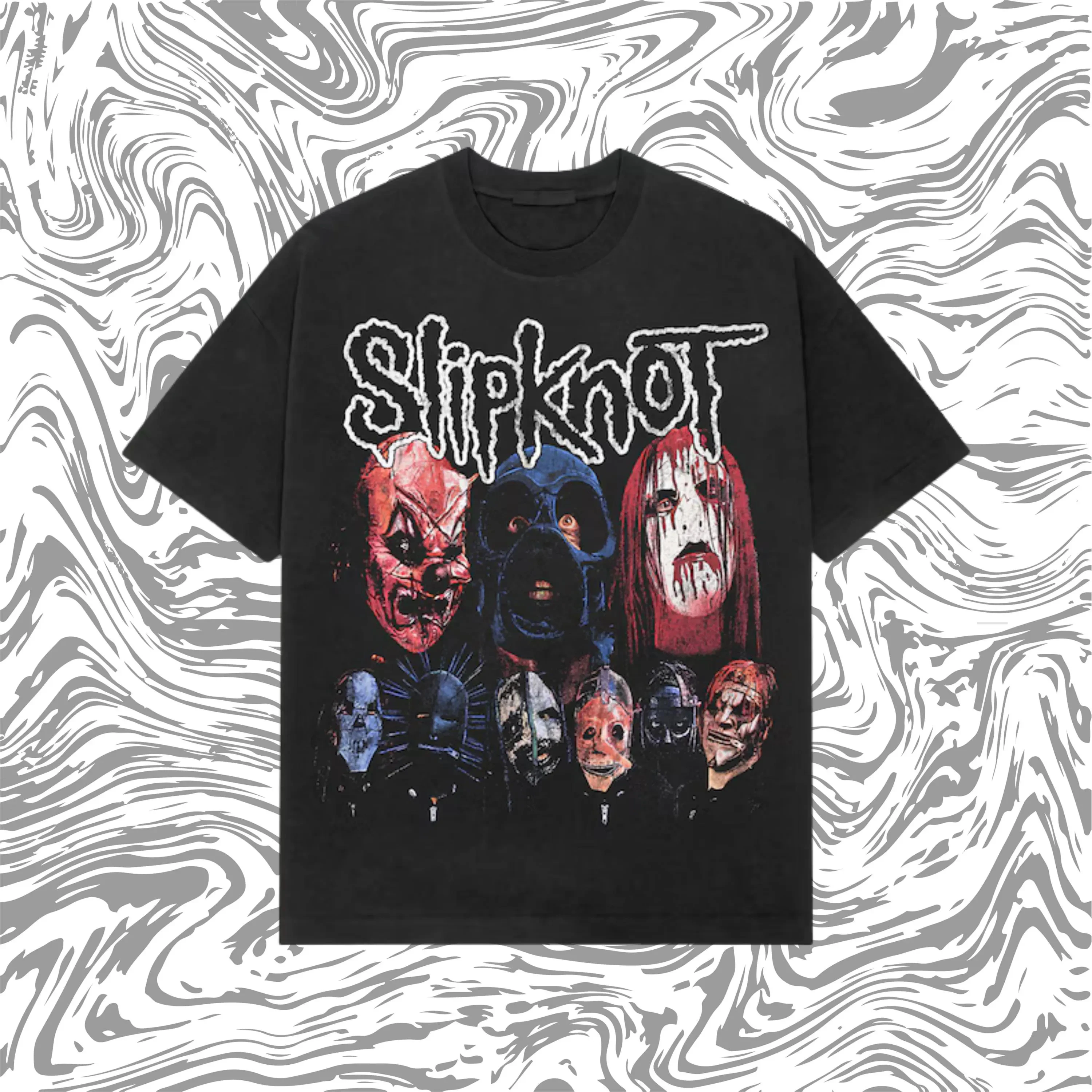 Slipknot Heavyweight Shirt Slipknot Mask Graphic Shirt 90s Metal Streetwear 2026 Summer Clothing Men Women Oversized T-shirt Y2K