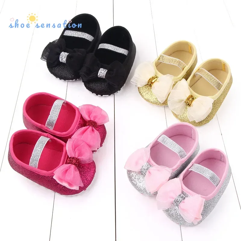 

Meckior Spring Autumn Baby Girls Princess Shoes Ballet Slippers Baby Shoes Bow Tie Anti-slip Soft Cotton Sole Toddler Shoes