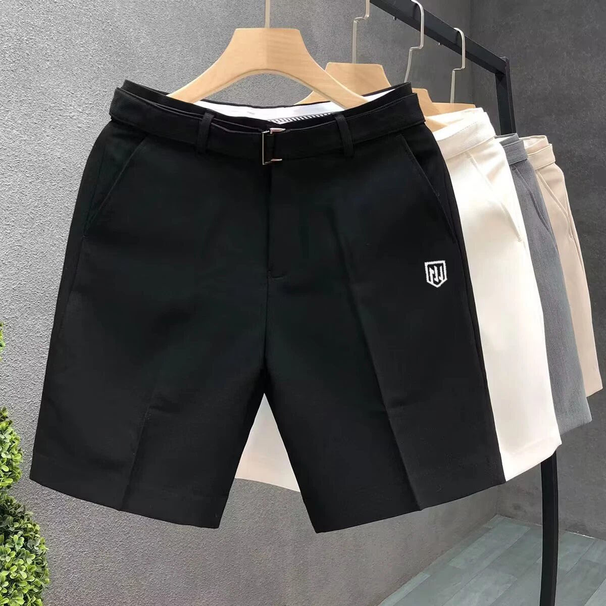 Men's slim casual pants Men's casual shorts brand embroidery LOGO Golf sports pants ball pants Men's suit pants