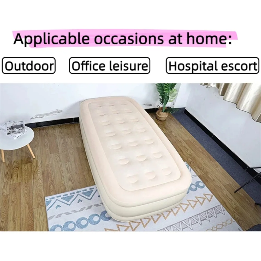 Inflatable Bed with Built-in Air Pump for Balcony Living Room Bedroom Outdoor Use - Comfortable Portable Inflatable Mattress
