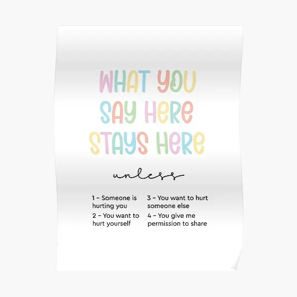 What You Say Here Stays Here Confident  Poster Print Room Home Mural Modern Picture Decoration Funny Art Vintage Wall No Frame