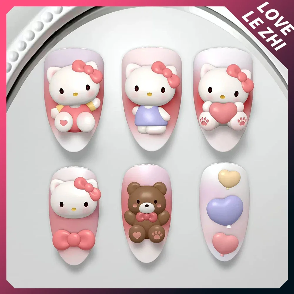 Hawaiiaanse Zwarte Huid Hello Kitty 3d Nail Art Mal Siliconen Diverse Decoratief Maken Tools Siliconen Gesneden Mal Sjabloon Kit